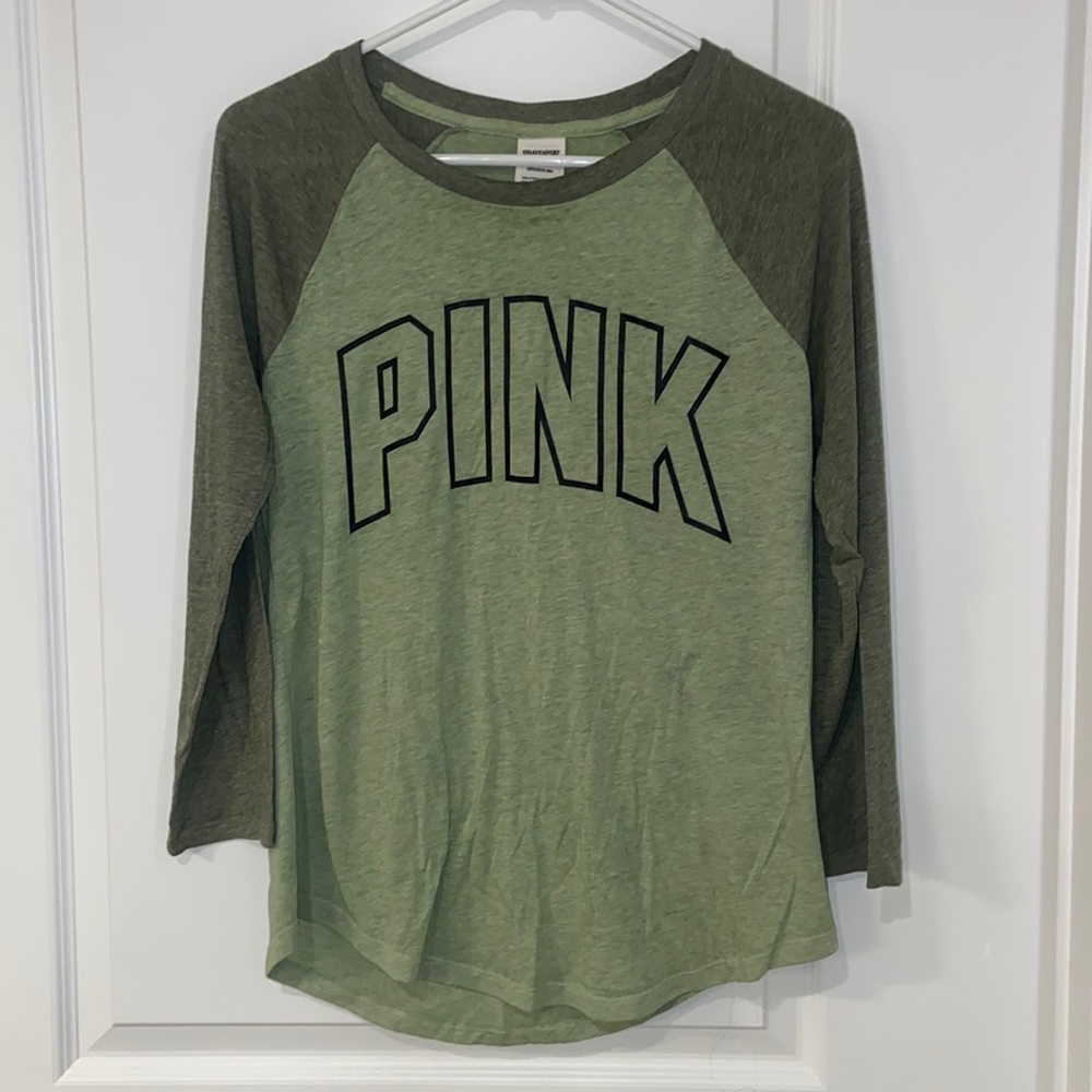 VS PINK 3/4 sleeve baseball tee